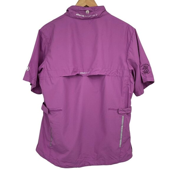 Abacus Outdoor Women's Packable Jacket Fuchsia Pink Size L Short Sleeve Hood - Picture 6 of 11